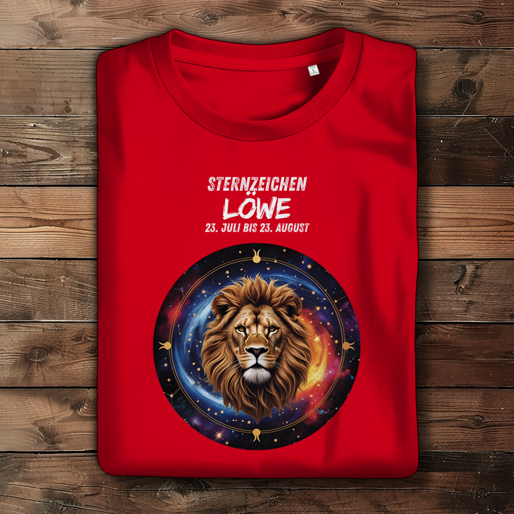 Damen Premium Bio T-Shirt ,mit Sternzeichen Motiv: Löwe