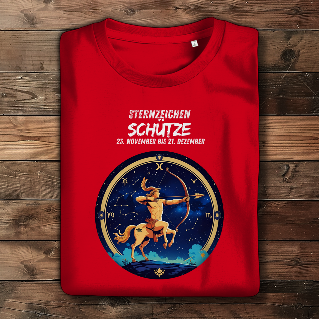 Damen Premium Bio T-Shirt ,mit Sternzeichen Motiv: Schütze