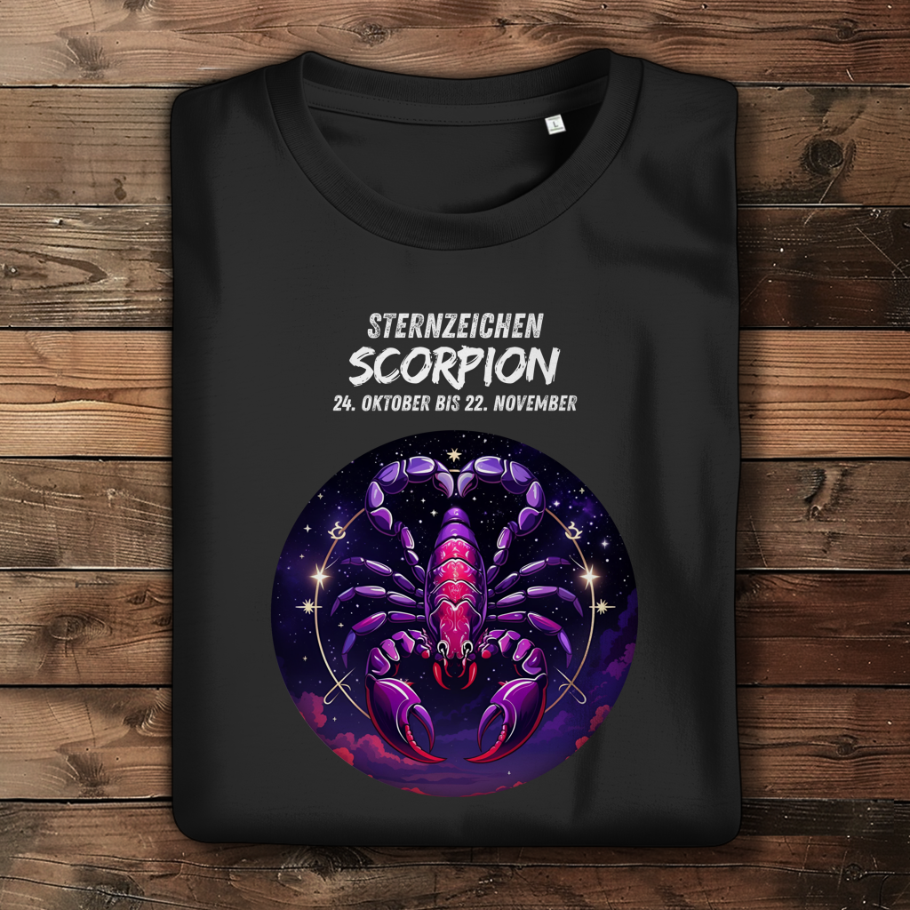 Damen Premium Bio T-Shirt ,mit Sternzeichen Motiv: Scorpion
