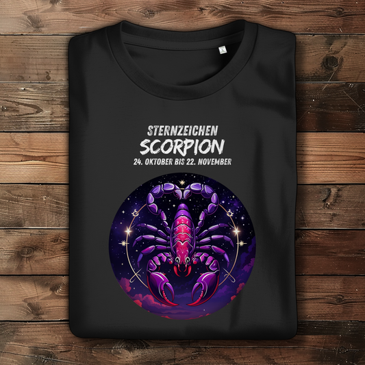 Damen Premium Bio T-Shirt ,mit Sternzeichen Motiv: Scorpion