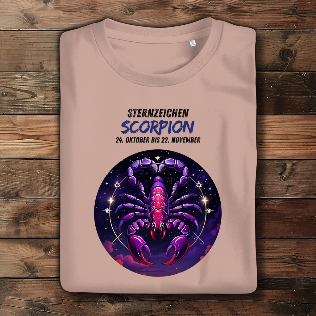 Damen Premium Bio T-Shirt ,mit Sternzeichen Motiv: Scorpion