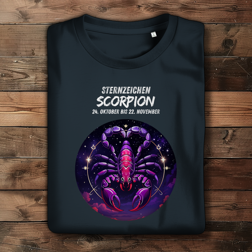 Damen Premium Bio T-Shirt ,mit Sternzeichen Motiv: Scorpion