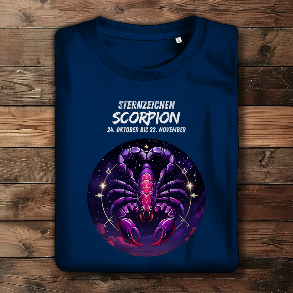 Damen Premium Bio T-Shirt ,mit Sternzeichen Motiv: Scorpion