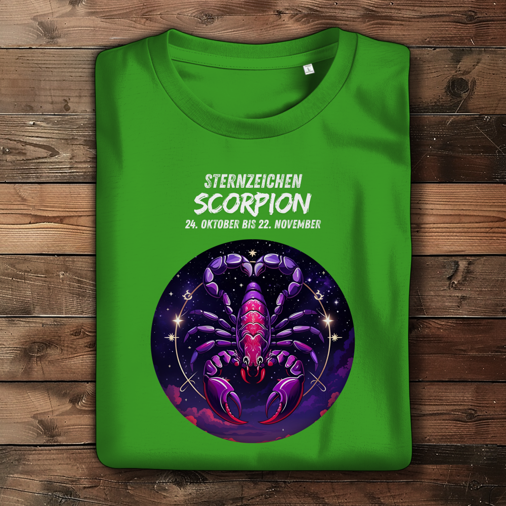 Damen Premium Bio T-Shirt ,mit Sternzeichen Motiv: Scorpion
