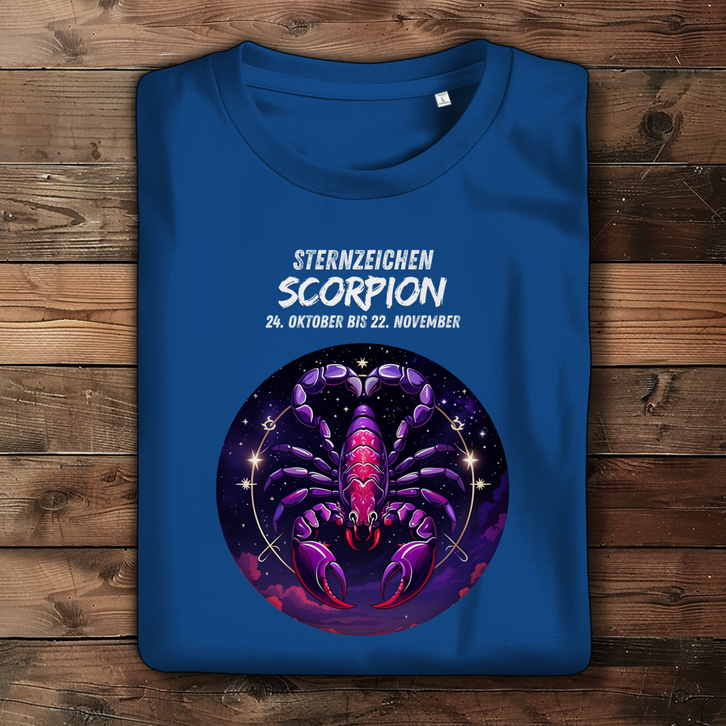Damen Premium Bio T-Shirt ,mit Sternzeichen Motiv: Scorpion
