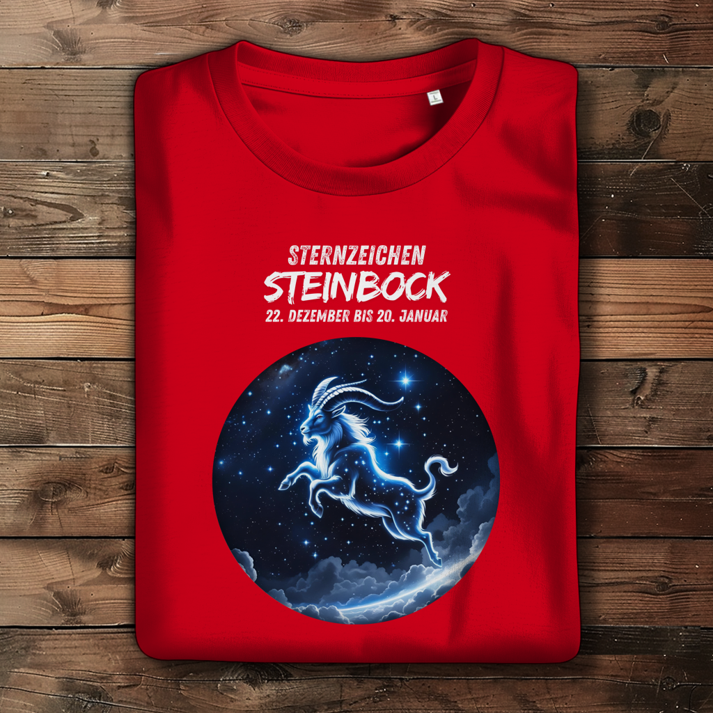 Damen Premium Bio T-Shirt ,mit Sternzeichen Motiv: Steinbock