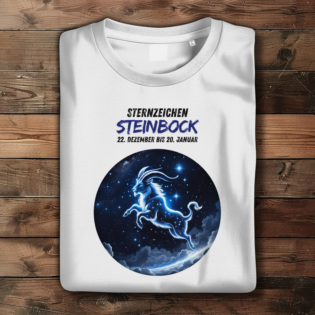 Damen Premium Bio T-Shirt ,mit Sternzeichen Motiv: Steinbock