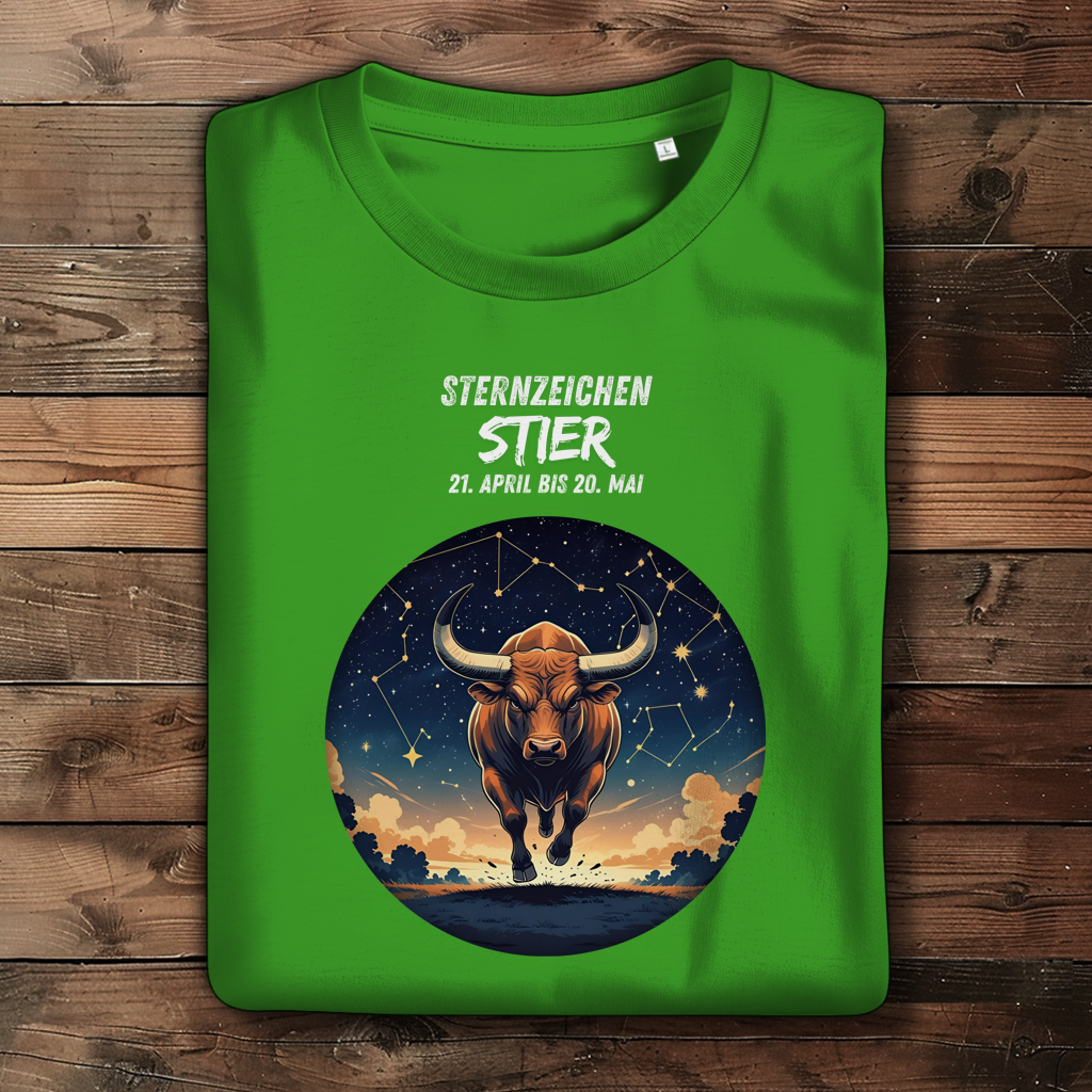 Damen Premium Bio T-Shirt ,mit Sternzeichen Motiv: Stier