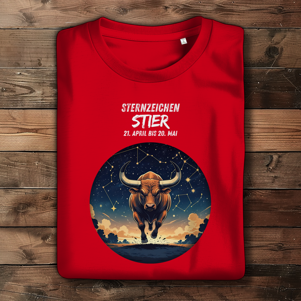 Damen Premium Bio T-Shirt ,mit Sternzeichen Motiv: Stier