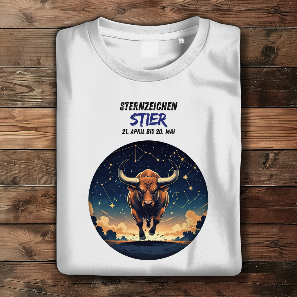 Damen Premium Bio T-Shirt ,mit Sternzeichen Motiv: Stier
