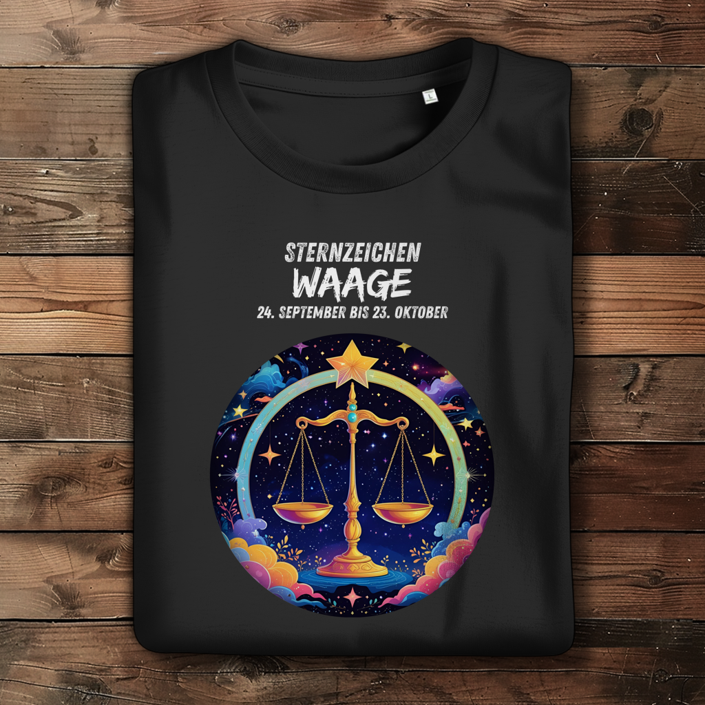 Damen Premium Bio T-Shirt ,mit Sternzeichen Motiv: Waage