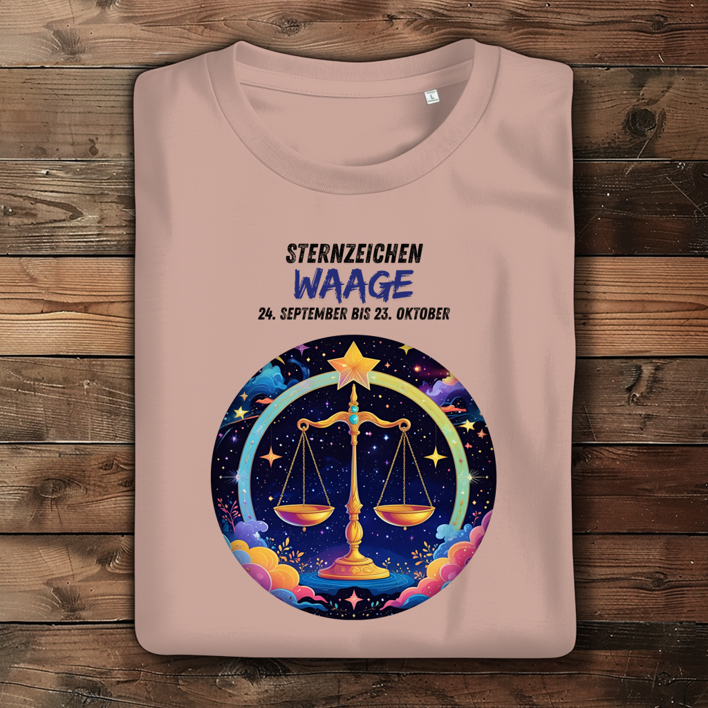 Damen Premium Bio T-Shirt ,mit Sternzeichen Motiv: Waage