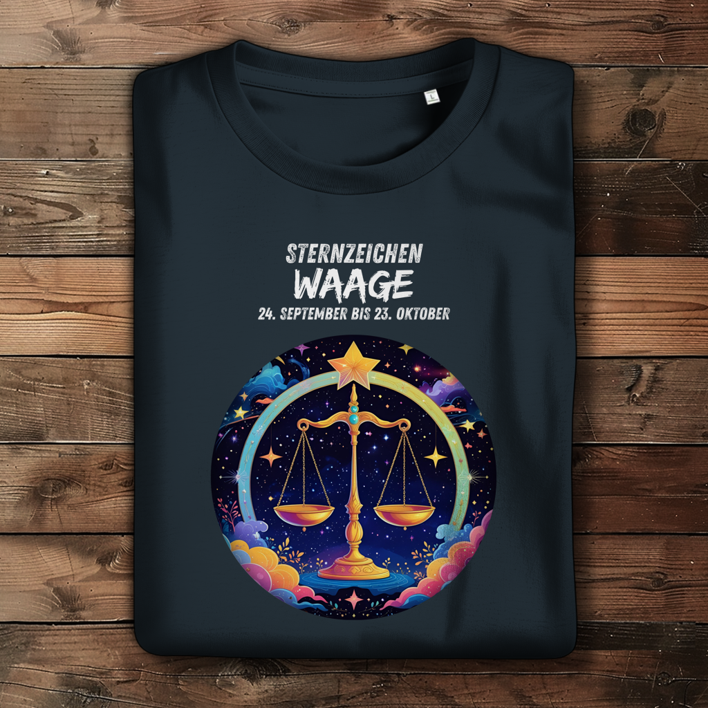 Damen Premium Bio T-Shirt ,mit Sternzeichen Motiv: Waage