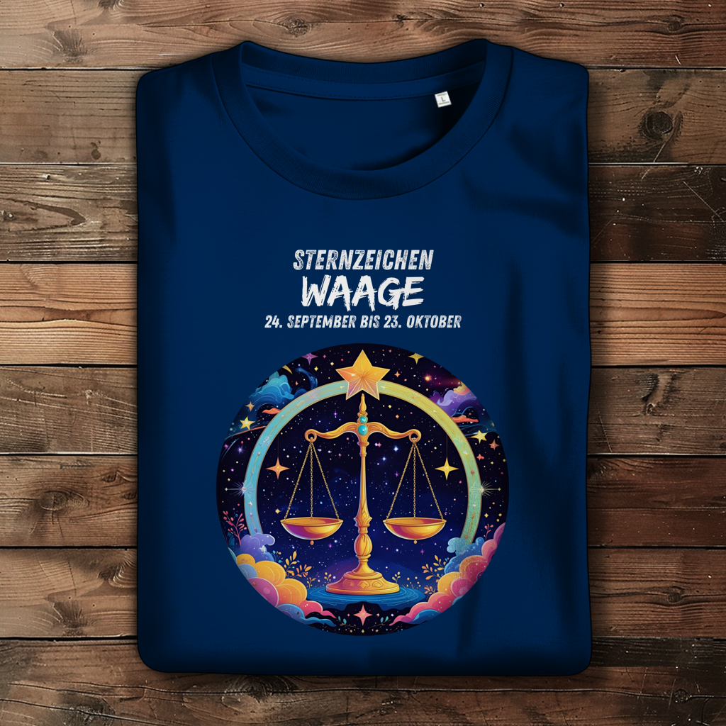 Damen Premium Bio T-Shirt ,mit Sternzeichen Motiv: Waage