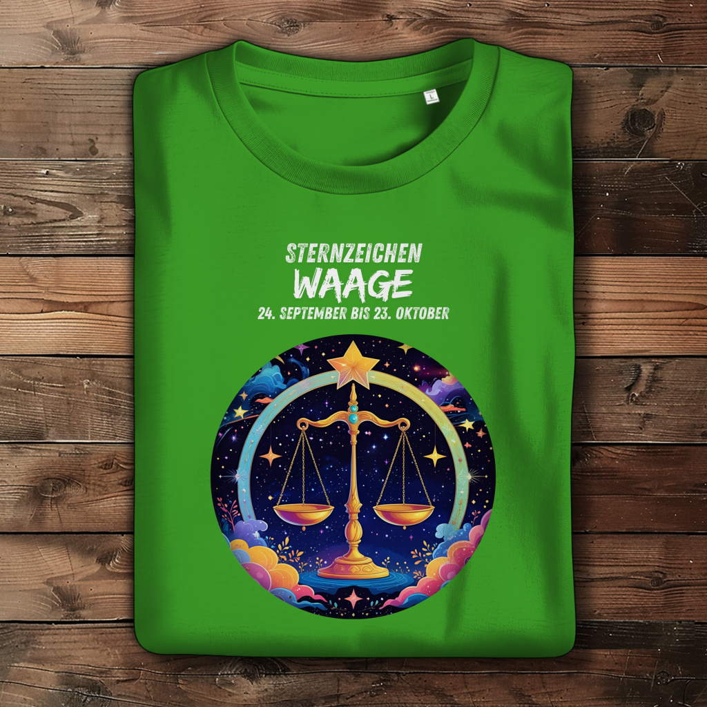 Damen Premium Bio T-Shirt ,mit Sternzeichen Motiv: Waage