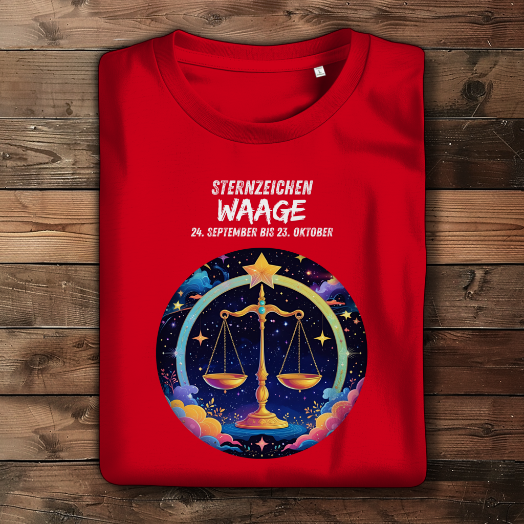 Damen Premium Bio T-Shirt ,mit Sternzeichen Motiv: Waage