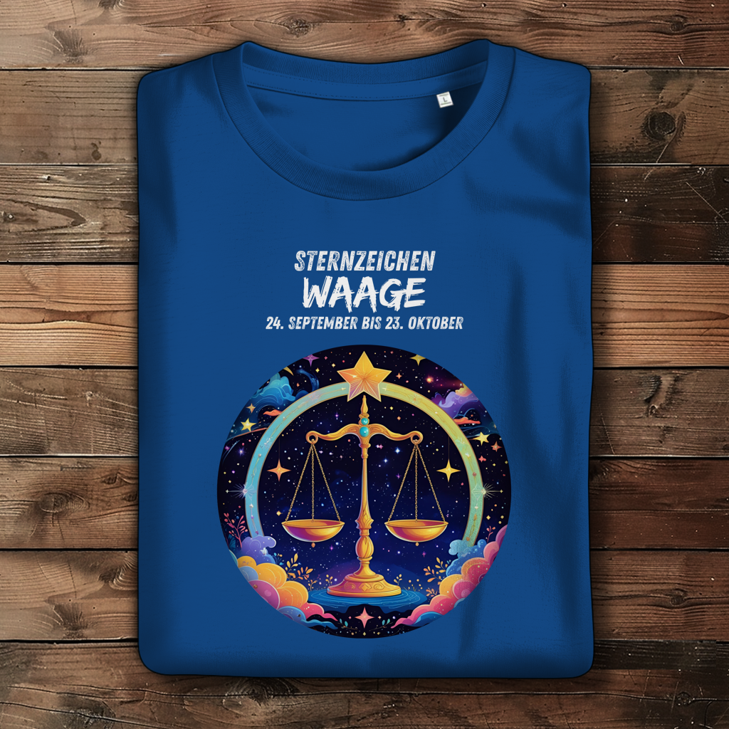 Damen Premium Bio T-Shirt ,mit Sternzeichen Motiv: Waage
