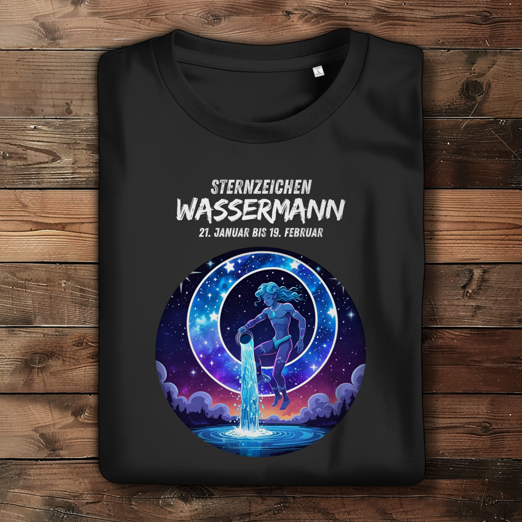 Damen Premium Bio T-Shirt ,mit Sternzeichen Motiv: Wassermann