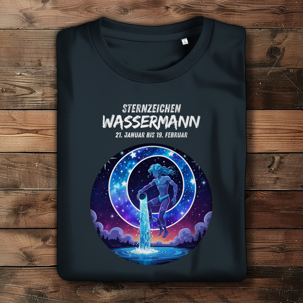 Damen Premium Bio T-Shirt ,mit Sternzeichen Motiv: Wassermann