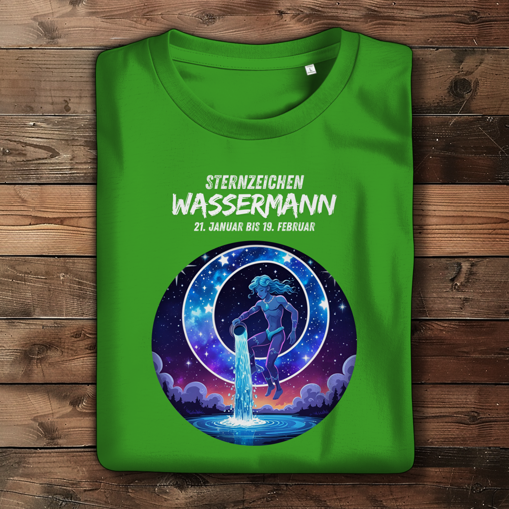 Damen Premium Bio T-Shirt ,mit Sternzeichen Motiv: Wassermann