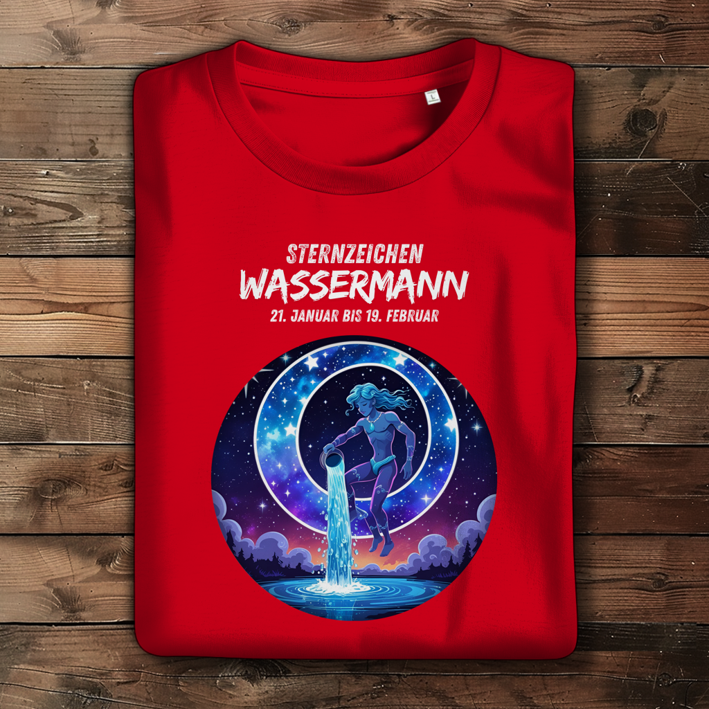 Damen Premium Bio T-Shirt ,mit Sternzeichen Motiv: Wassermann