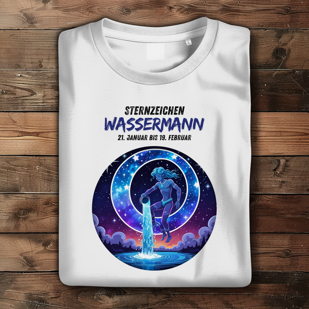 Damen Premium Bio T-Shirt ,mit Sternzeichen Motiv: Wassermann