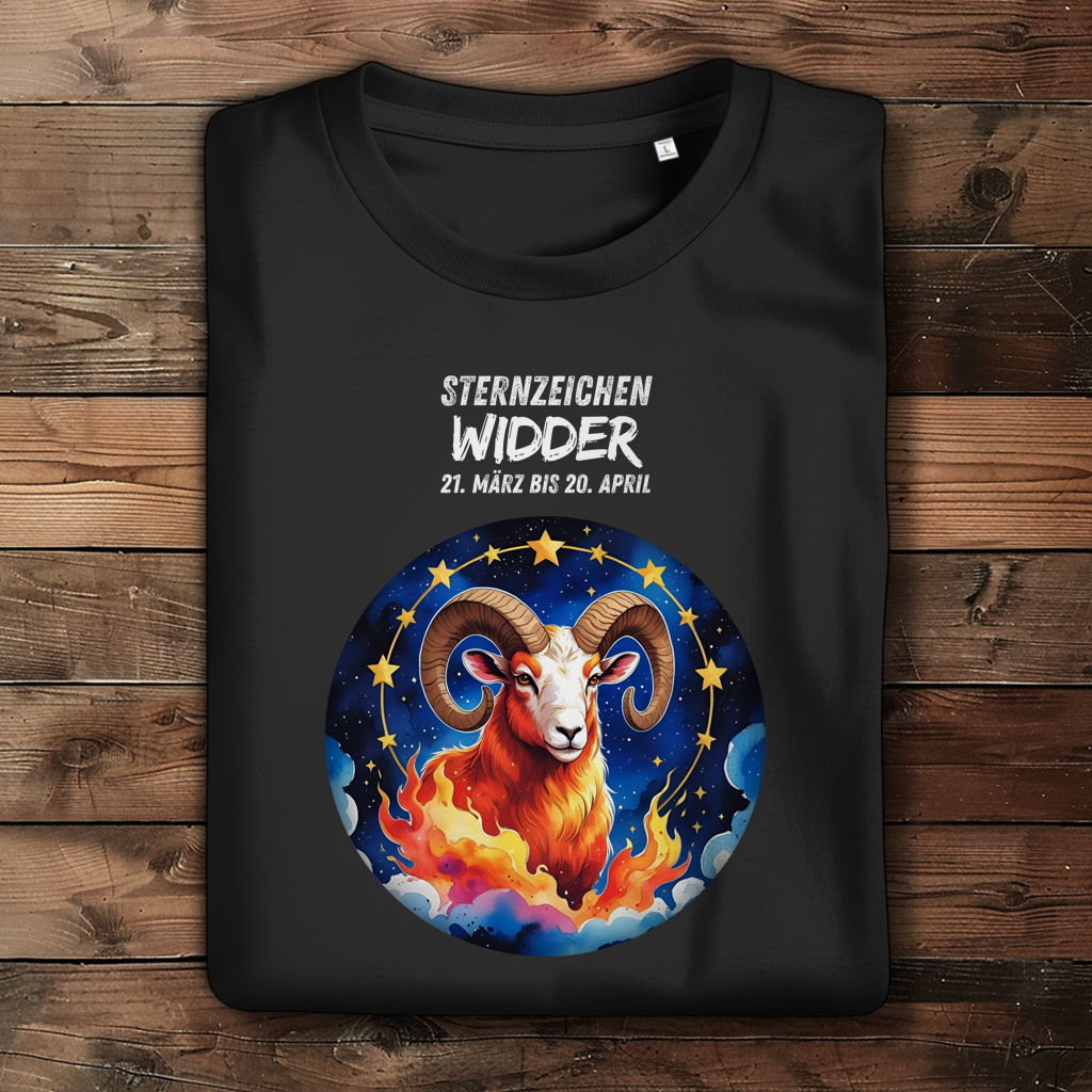Damen Premium Bio T-Shirt ,mit Sternzeichen Motiv: Widder