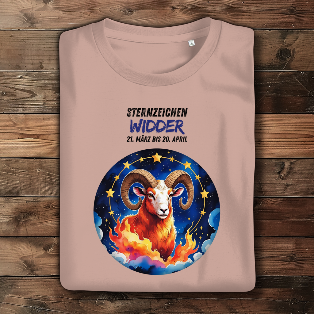 Damen Premium Bio T-Shirt ,mit Sternzeichen Motiv: Widder