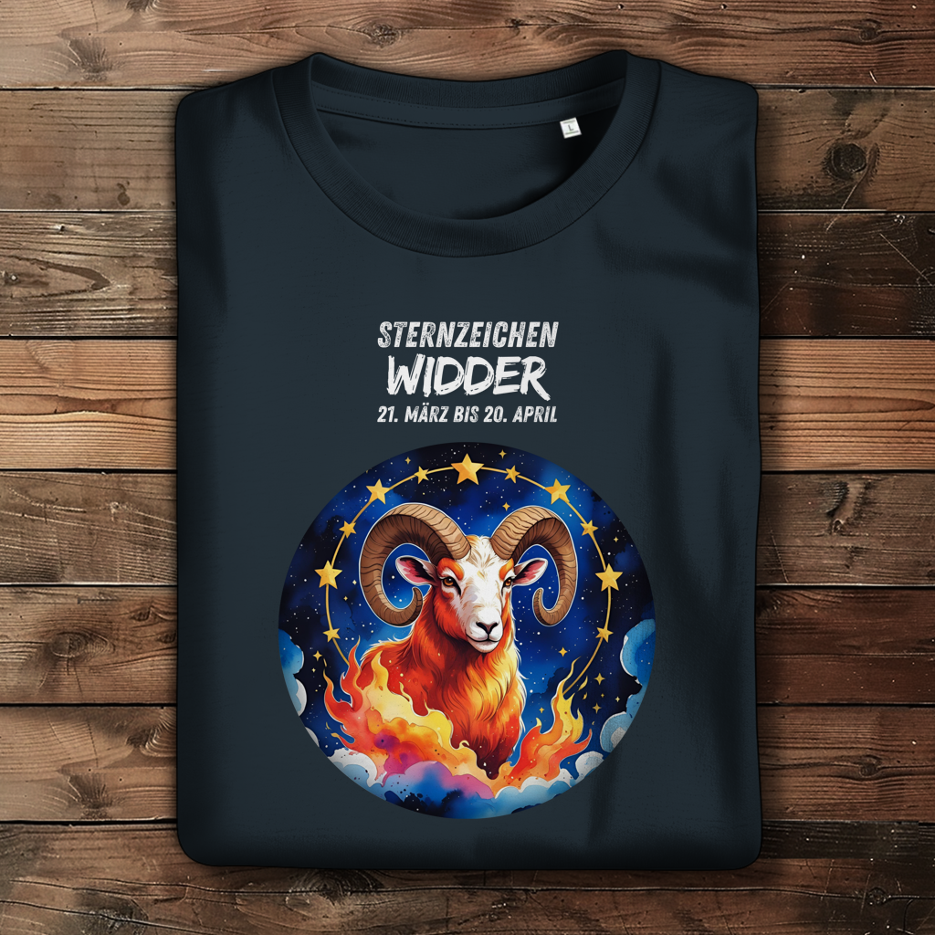 Damen Premium Bio T-Shirt ,mit Sternzeichen Motiv: Widder