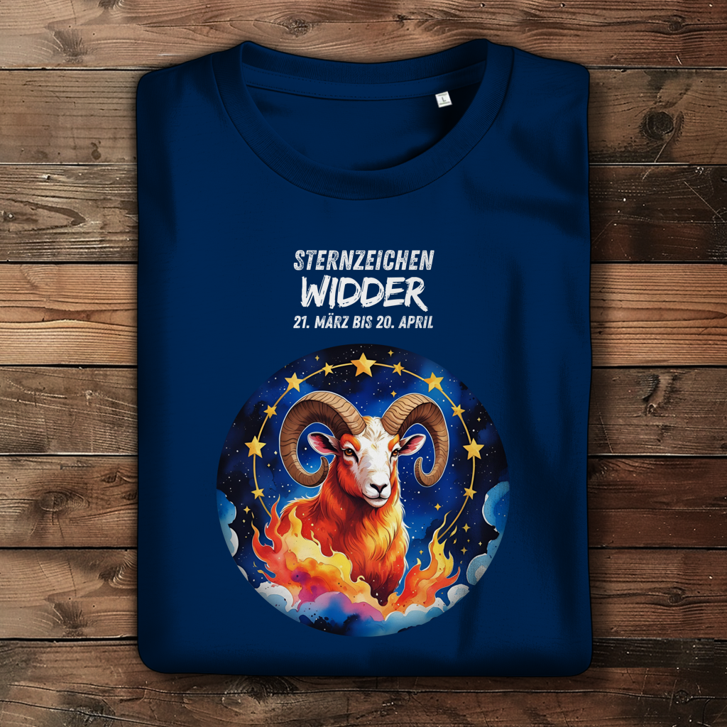 Damen Premium Bio T-Shirt ,mit Sternzeichen Motiv: Widder