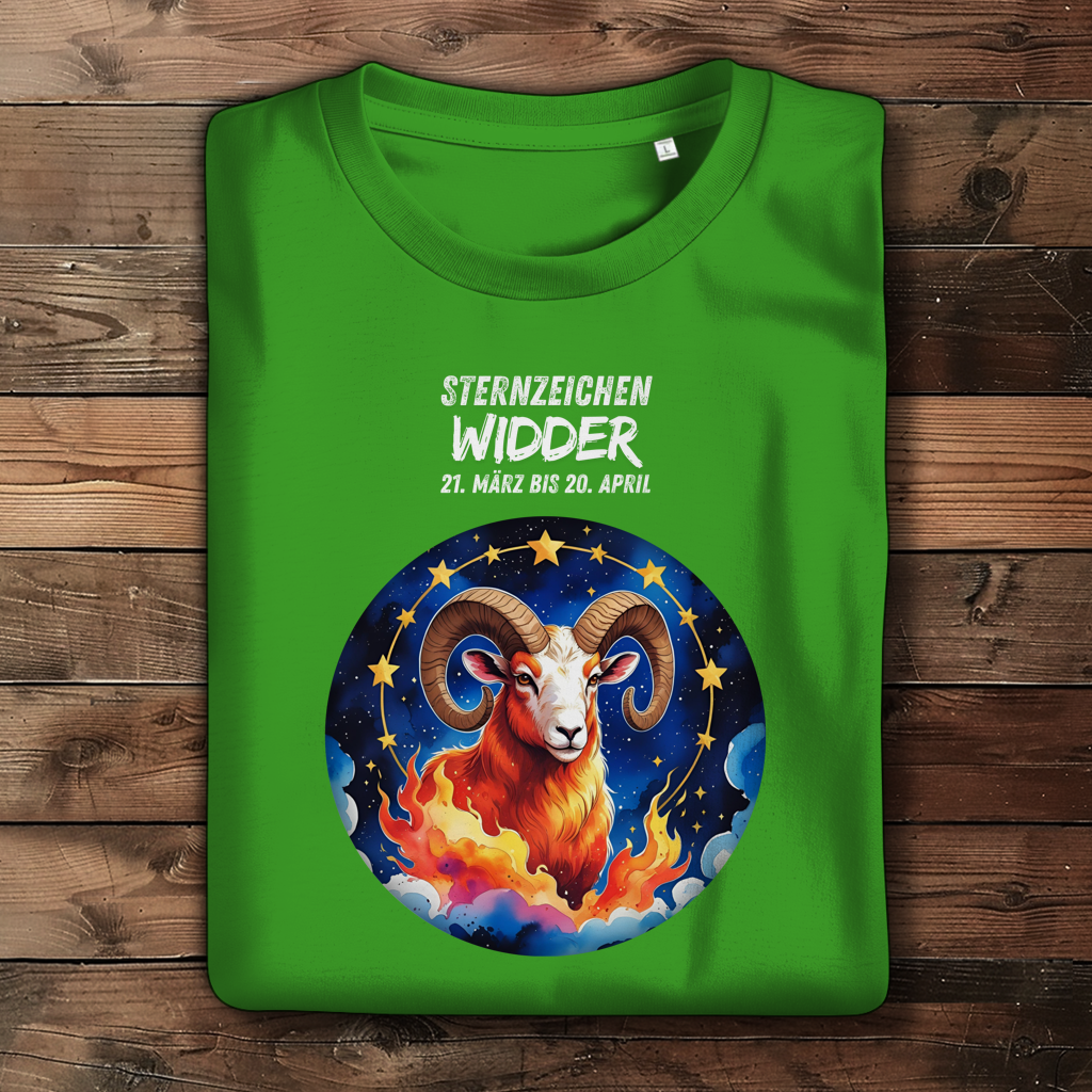 Damen Premium Bio T-Shirt ,mit Sternzeichen Motiv: Widder