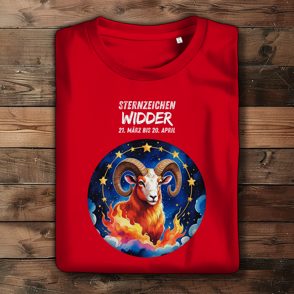 Damen Premium Bio T-Shirt ,mit Sternzeichen Motiv: Widder