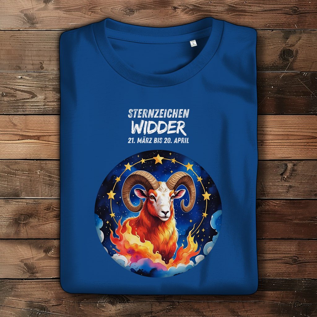 Damen Premium Bio T-Shirt ,mit Sternzeichen Motiv: Widder