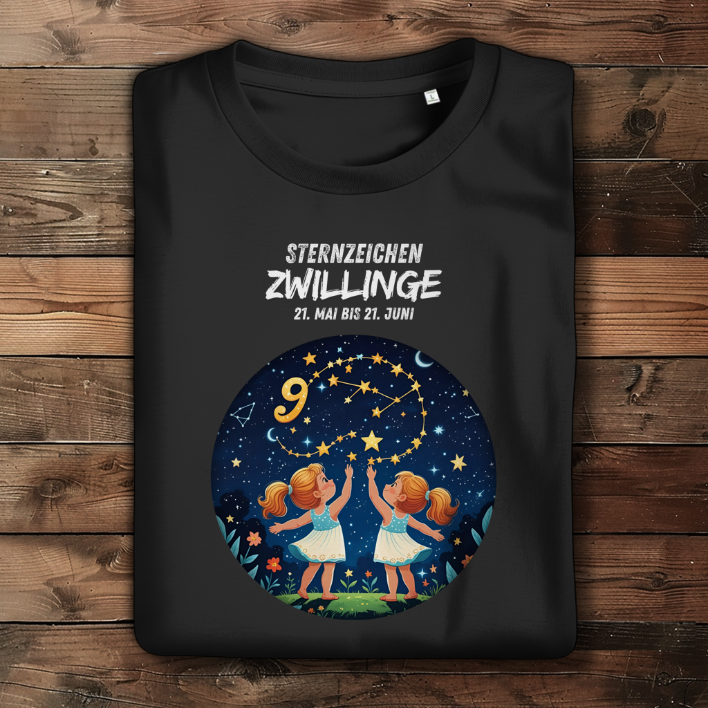 Damen Premium Bio T-Shirt ,mit Sternzeichen Motiv: Zwillinge
