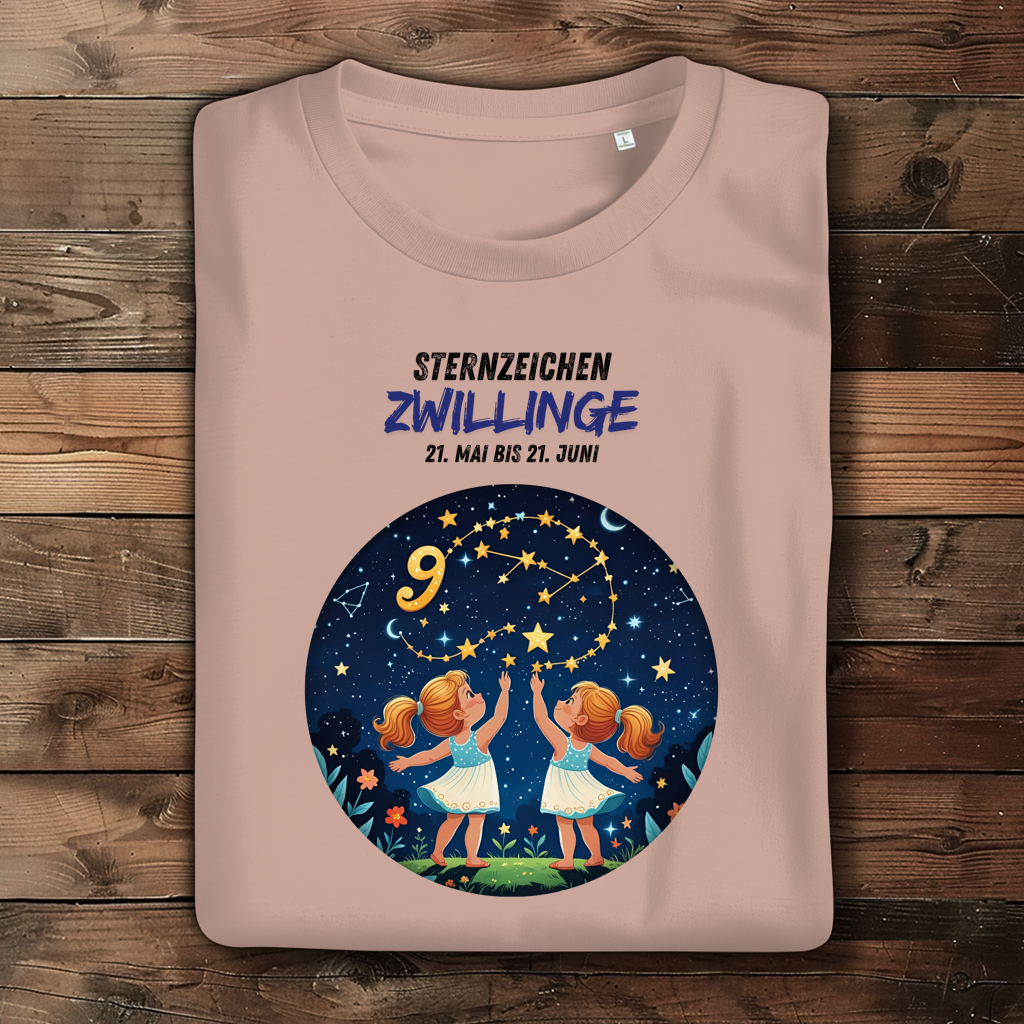 Damen Premium Bio T-Shirt ,mit Sternzeichen Motiv: Zwillinge