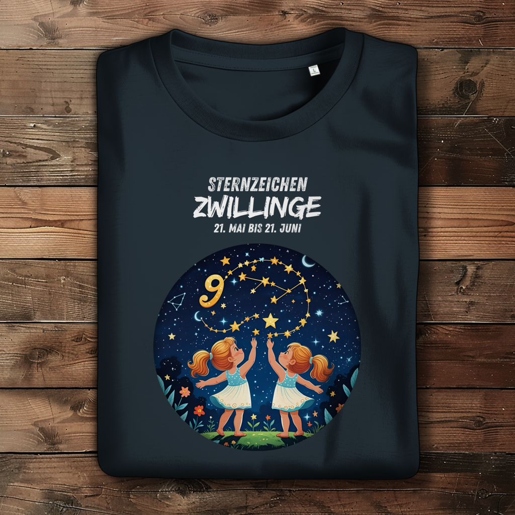 Damen Premium Bio T-Shirt ,mit Sternzeichen Motiv: Zwillinge