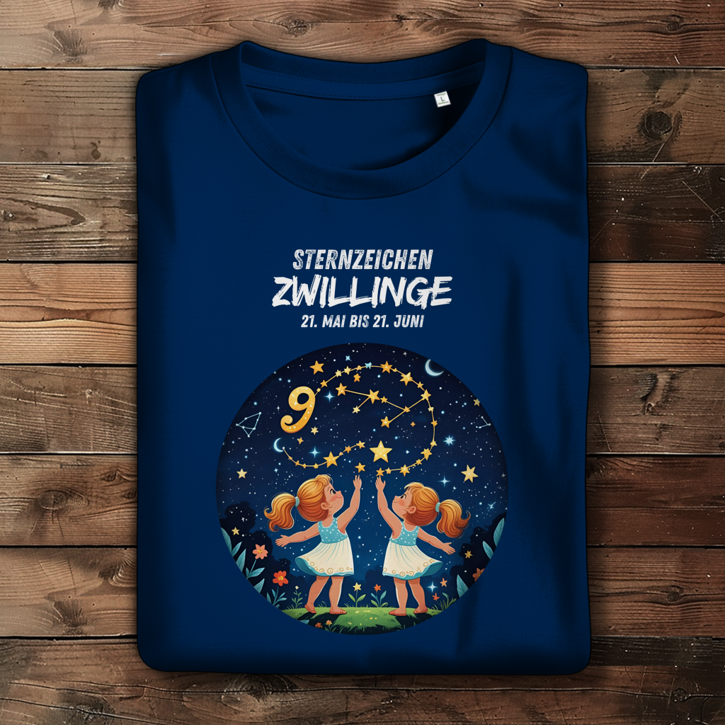 Damen Premium Bio T-Shirt ,mit Sternzeichen Motiv: Zwillinge