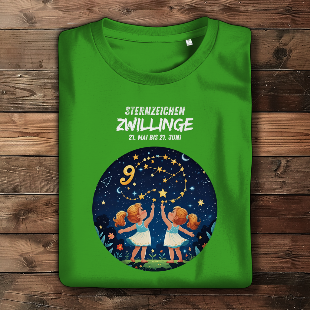 Damen Premium Bio T-Shirt ,mit Sternzeichen Motiv: Zwillinge
