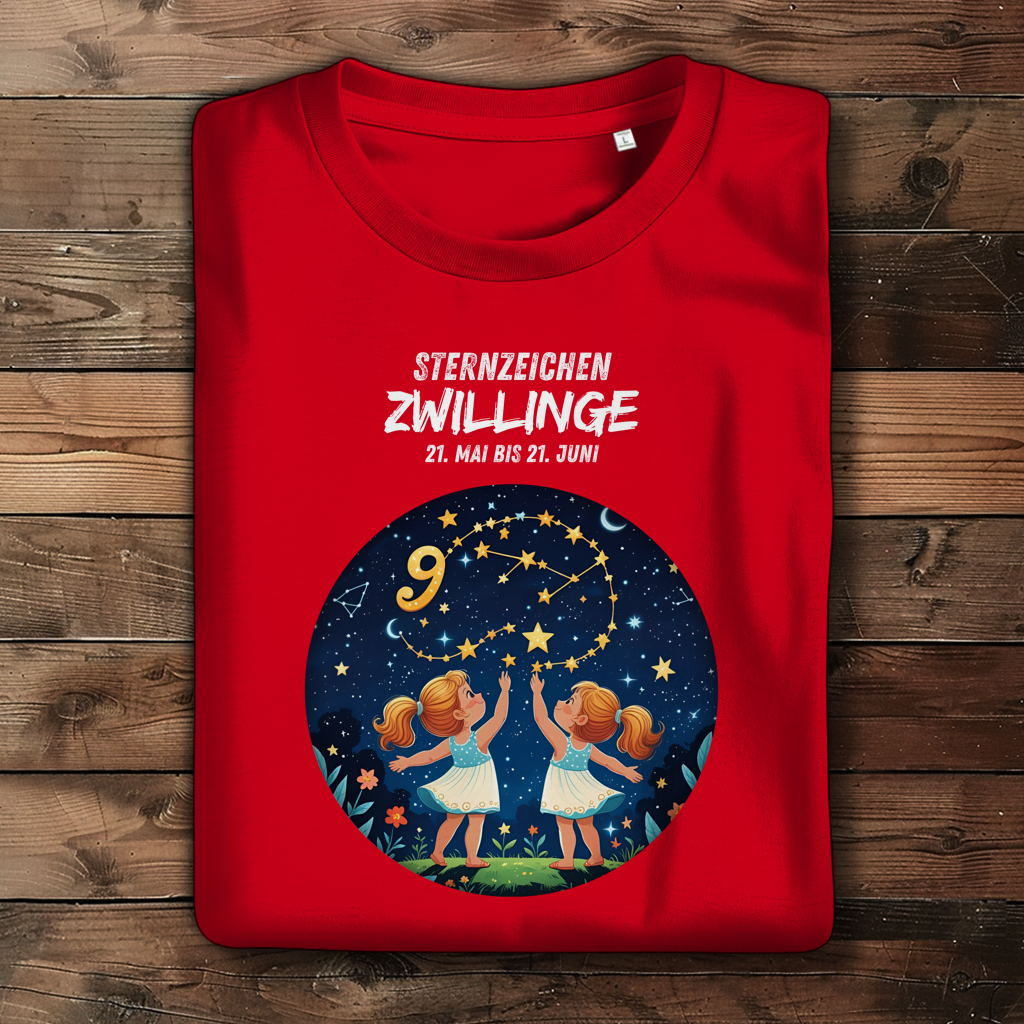 Damen Premium Bio T-Shirt ,mit Sternzeichen Motiv: Zwillinge
