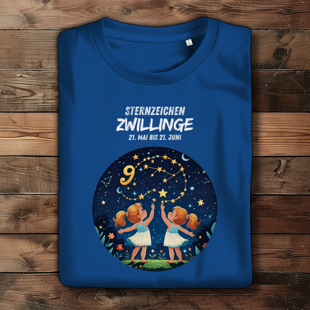 Damen Premium Bio T-Shirt ,mit Sternzeichen Motiv: Zwillinge