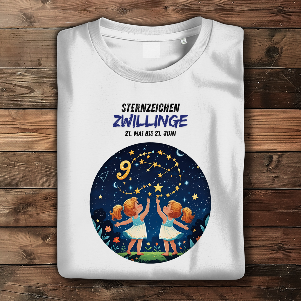 Damen Premium Bio T-Shirt ,mit Sternzeichen Motiv: Zwillinge