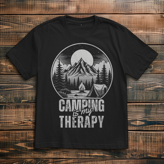 Oversize T-Shirt mit Motiv: Camping Therapie