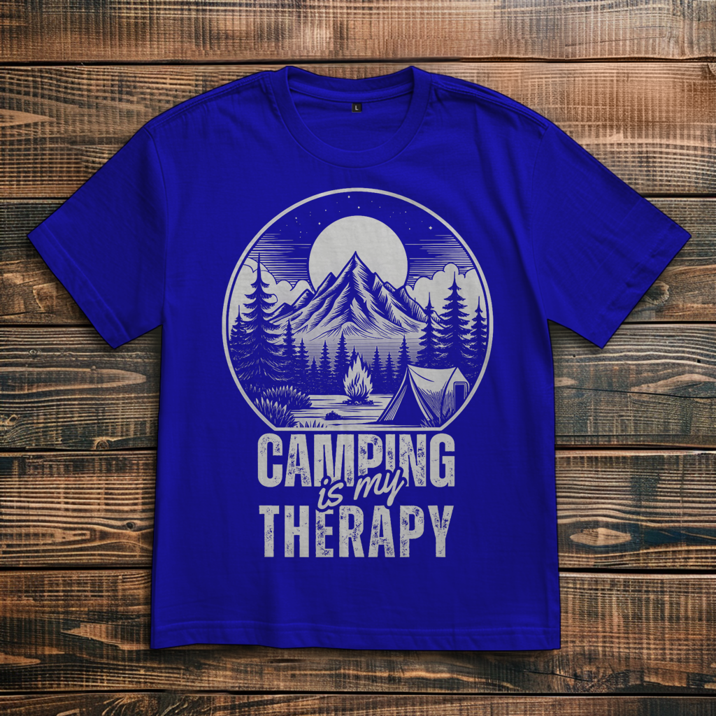 Oversize T-Shirt mit Motiv: Camping Therapie