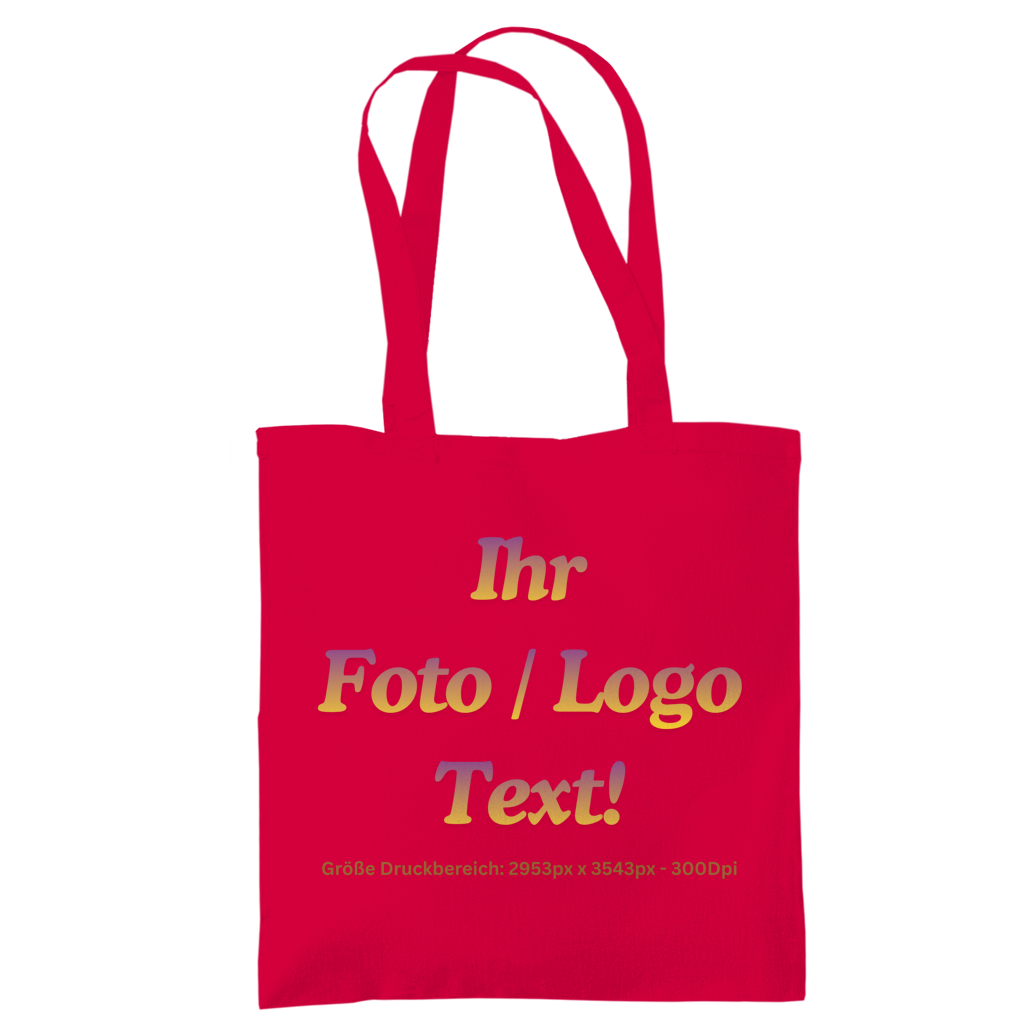 Tragetasche mit ihrem Foto / Text