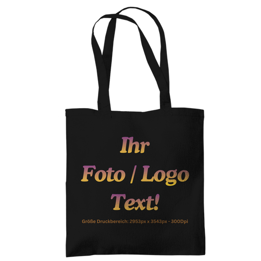 Tragetasche mit ihrem Foto / Text