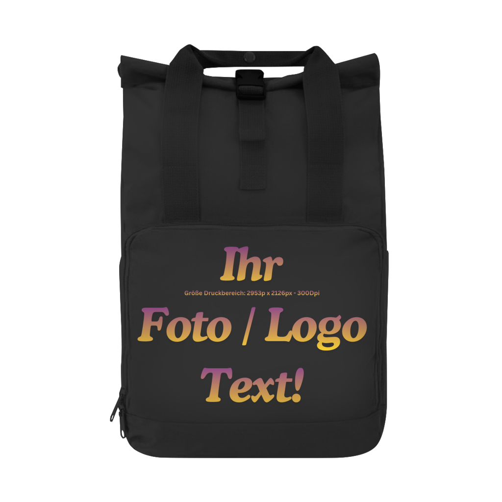 Rucksack mit ihrem Foto / Text