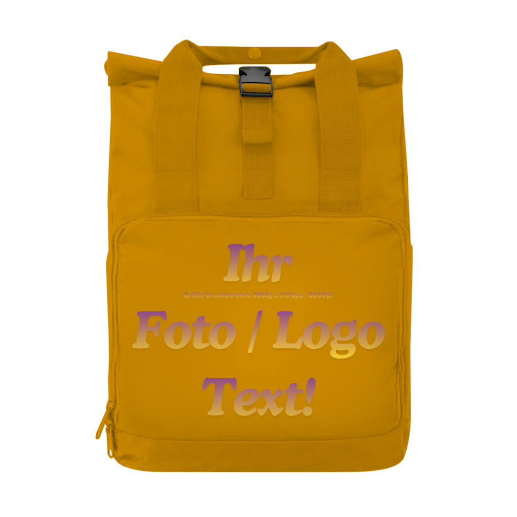 Rucksack mit Seitentasche mit ihrem Foto / Text