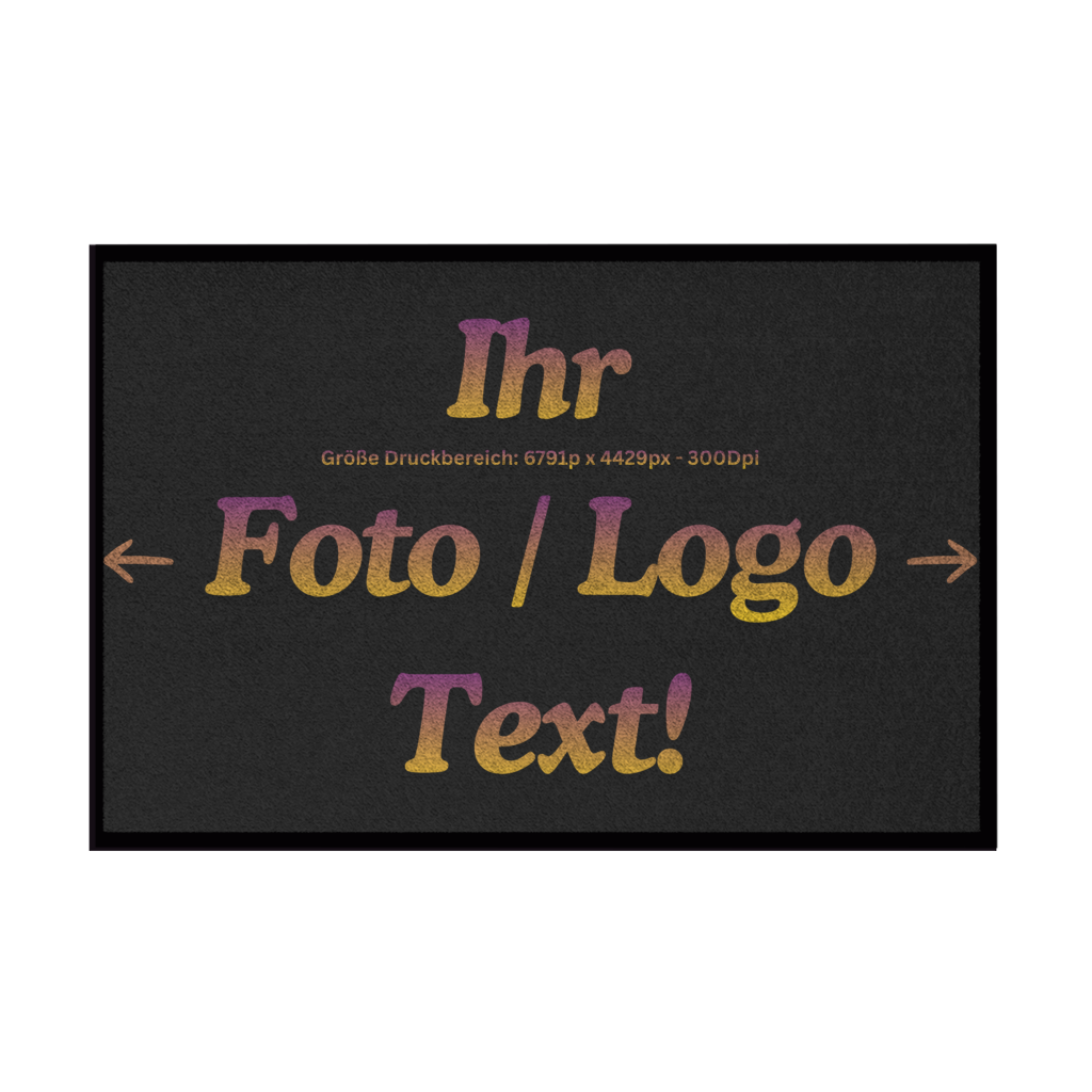 Fußmatte mit Gummirand mit ihrem Foto / Text