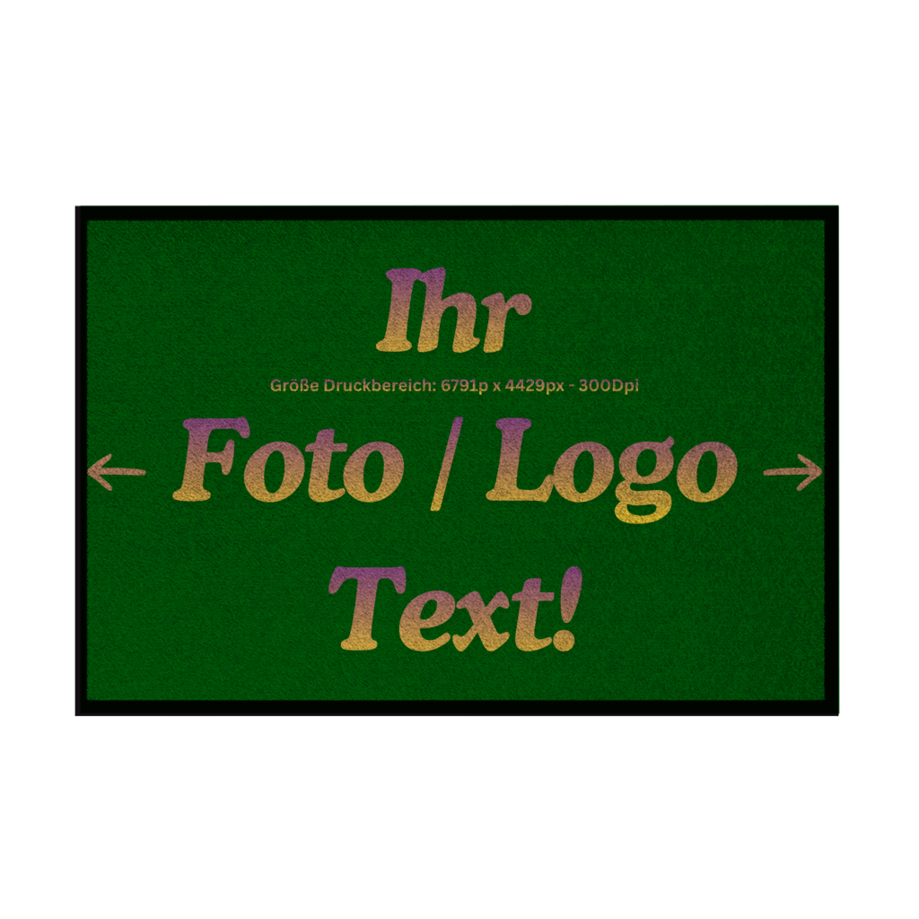 Fußmatte mit Gummirand mit ihrem Foto / Text