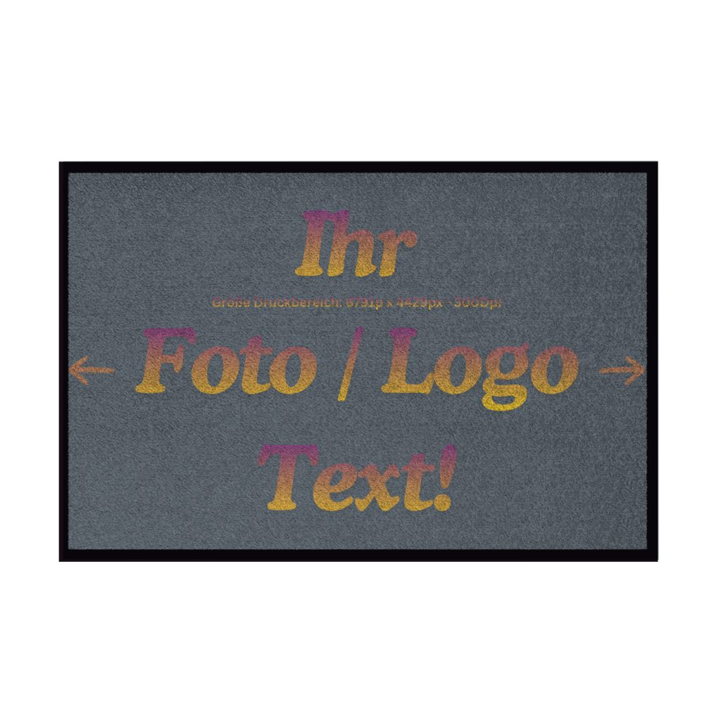 Fußmatte mit Gummirand mit ihrem Foto / Text